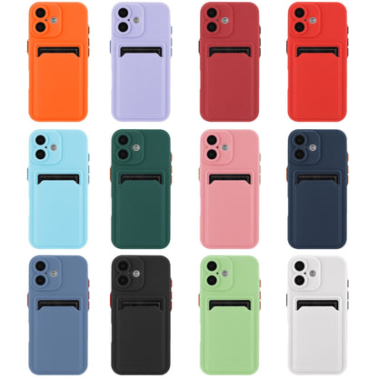 For iPhone 16 Skin Feel Card Contrast Color Button TPU Phone Case(Light Green) - iPhone 16 Cases by buy2fix | Online Shopping UK | buy2fix