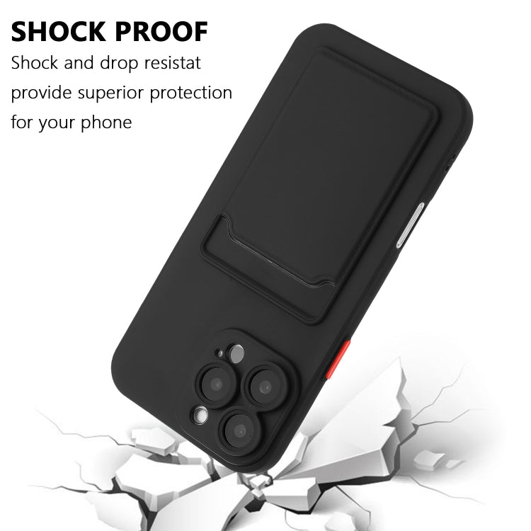 For iPhone 16 Pro Skin Feel Card Contrast Color Button TPU Phone Case(Black) - iPhone 16 Pro Cases by buy2fix | Online Shopping UK | buy2fix