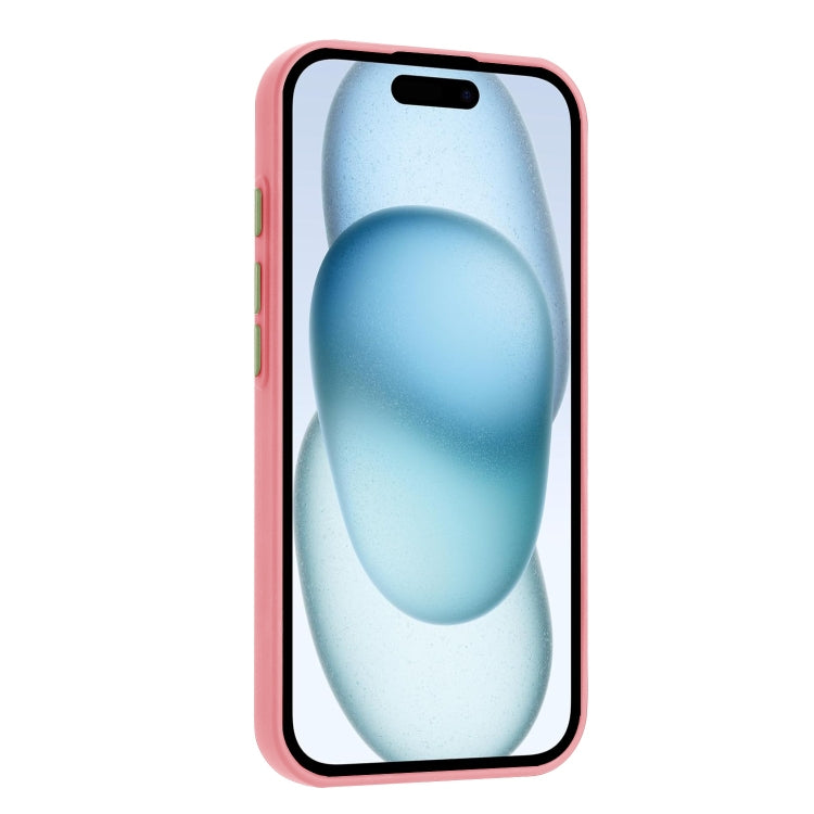 For iPhone 16 Pro Max Skin Feel Card Contrast Color Button TPU Phone Case(Pink) - iPhone 16 Pro Max Cases by buy2fix | Online Shopping UK | buy2fix