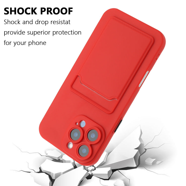 For iPhone 16 Pro Max Skin Feel Card Contrast Color Button TPU Phone Case(Red) - iPhone 16 Pro Max Cases by buy2fix | Online Shopping UK | buy2fix