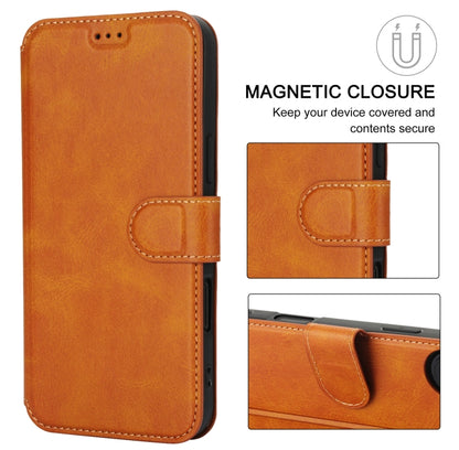 For iPhone 16 Shockproof PU + TPU Leather Phone Case(Light Brown) - iPhone 16 Cases by buy2fix | Online Shopping UK | buy2fix