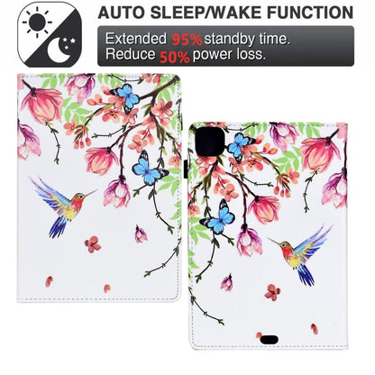 For iPad Air 11 2024 Painted Pattern Leather Tablet Case(Flowers Bird) - iPad Air 11 2024 Cases by buy2fix | Online Shopping UK | buy2fix