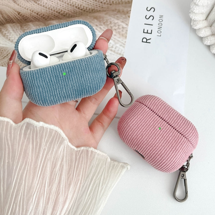 For AirPods Pro Corduroy Cloth Pattern Earphone Protective Case(Beige) - For AirPods Pro by buy2fix | Online Shopping UK | buy2fix