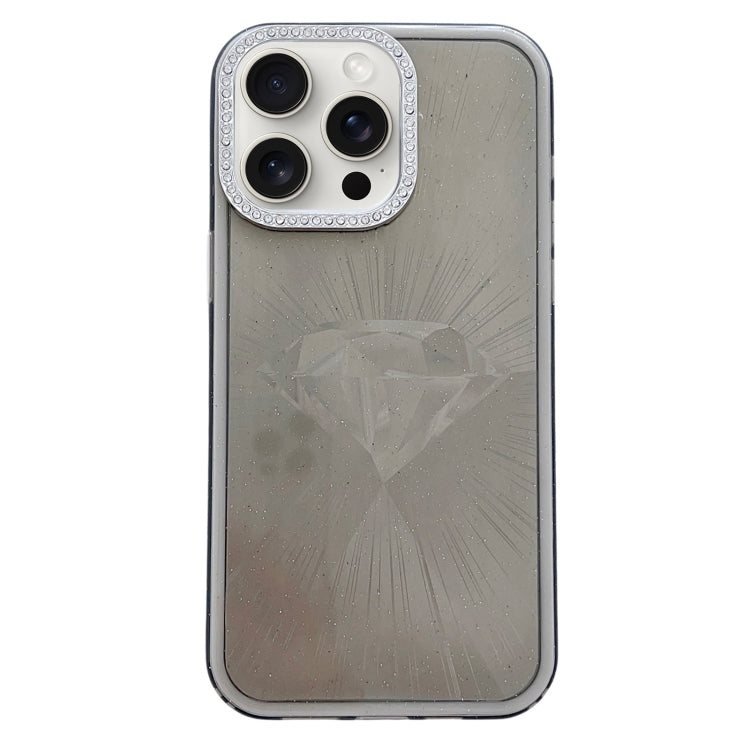 For iPhone 16 Pro Diamond Texture TPU Hybrid PC IMD Phone Case(Black) - iPhone 16 Pro Cases by buy2fix | Online Shopping UK | buy2fix