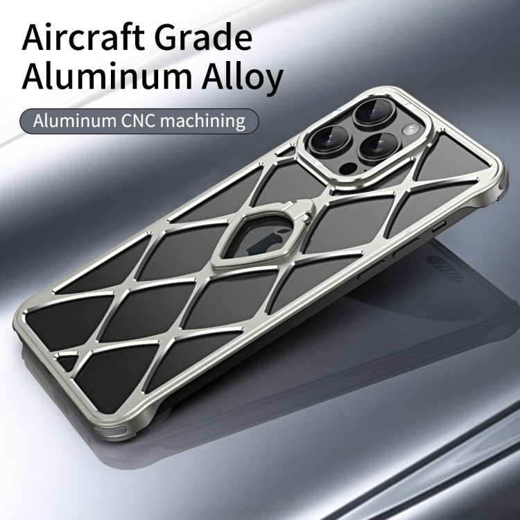 For iPhone 16 Pro Holder Metal Phone Case(Silver) - iPhone 16 Pro Cases by buy2fix | Online Shopping UK | buy2fix