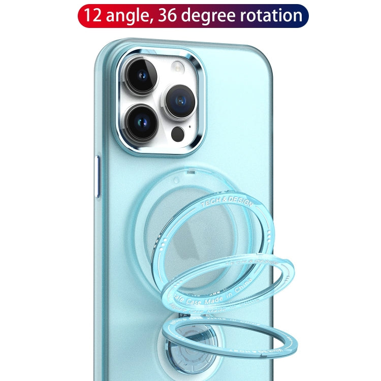 For iPhone 16 Pro Rotation Holder MagSafe Phone Case(Blue) - iPhone 16 Pro Cases by buy2fix | Online Shopping UK | buy2fix