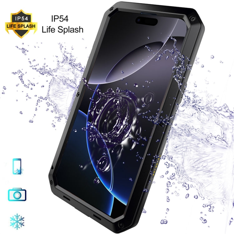 For iPhone 16 Pro Max Shockproof IP54 Life Waterproof Phone Case(Black) - iPhone 16 Pro Max Cases by buy2fix | Online Shopping UK | buy2fix