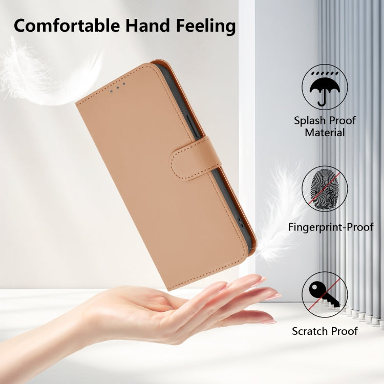 For Tecno Spark Go 2024 4G Skin Feel Solid Color Leather Phone Case with Lanyard(Nude) - Tecno Cases by buy2fix | Online Shopping UK | buy2fix