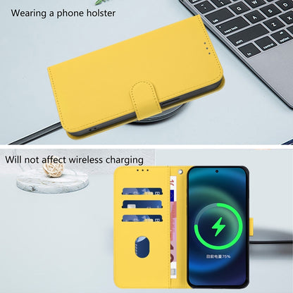 For Motorola Moto G Power 5G 2024 Skin Feel Solid Color Leather Phone Case with Lanyard(Lemon Yellow) - Motorola Cases by buy2fix | Online Shopping UK | buy2fix