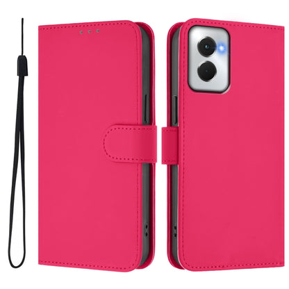 For Motorola Moto G Power 5G 2024 Skin Feel Solid Color Leather Phone Case with Lanyard(Rose Red) - Motorola Cases by buy2fix | Online Shopping UK | buy2fix