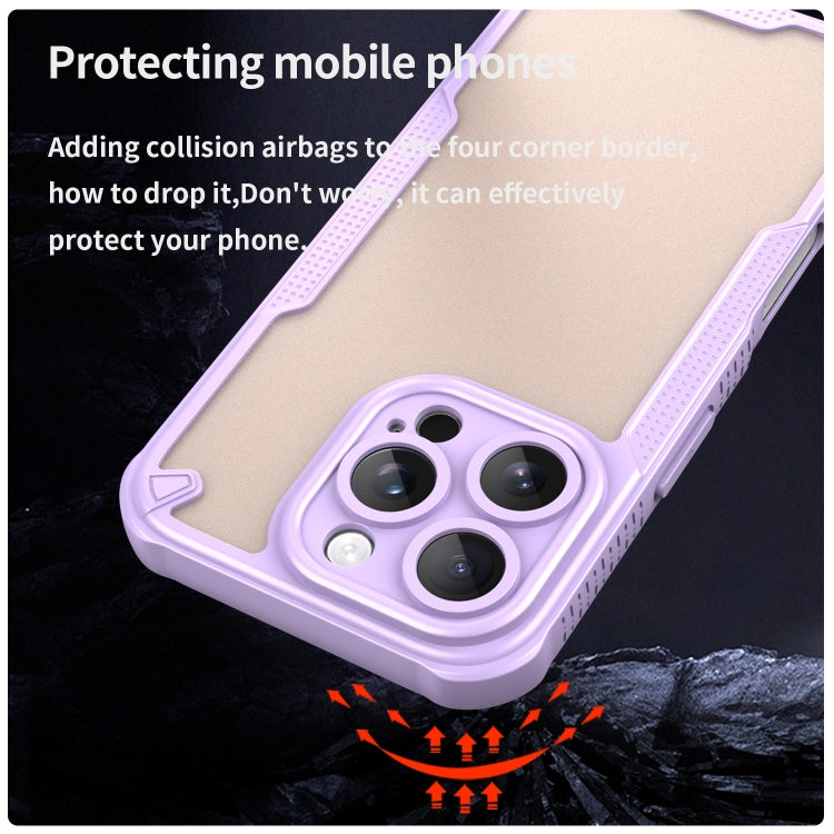 For iPhone 16 Pro Armor Glaze PC Hybrid TPU Phone Case(Purple) - iPhone 16 Pro Cases by buy2fix | Online Shopping UK | buy2fix