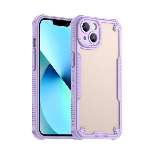 For iPhone 14 Armor Glaze PC Hybrid TPU Phone Case(Purple) - iPhone 14 Cases by buy2fix | Online Shopping UK | buy2fix