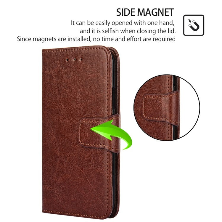 For iPhone 16 Pro Max Crystal Texture Leather Phone Case(Brown) - iPhone 16 Pro Max Cases by buy2fix | Online Shopping UK | buy2fix