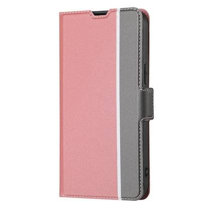 For iPhone 16 Twill Texture Side Button Leather Phone Case(Pink) - iPhone 16 Cases by buy2fix | Online Shopping UK | buy2fix