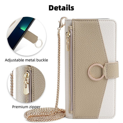 For iPhone 16 Plus Crossbody Litchi Texture Leather Phone Case(White) - iPhone 16 Plus Cases by buy2fix | Online Shopping UK | buy2fix