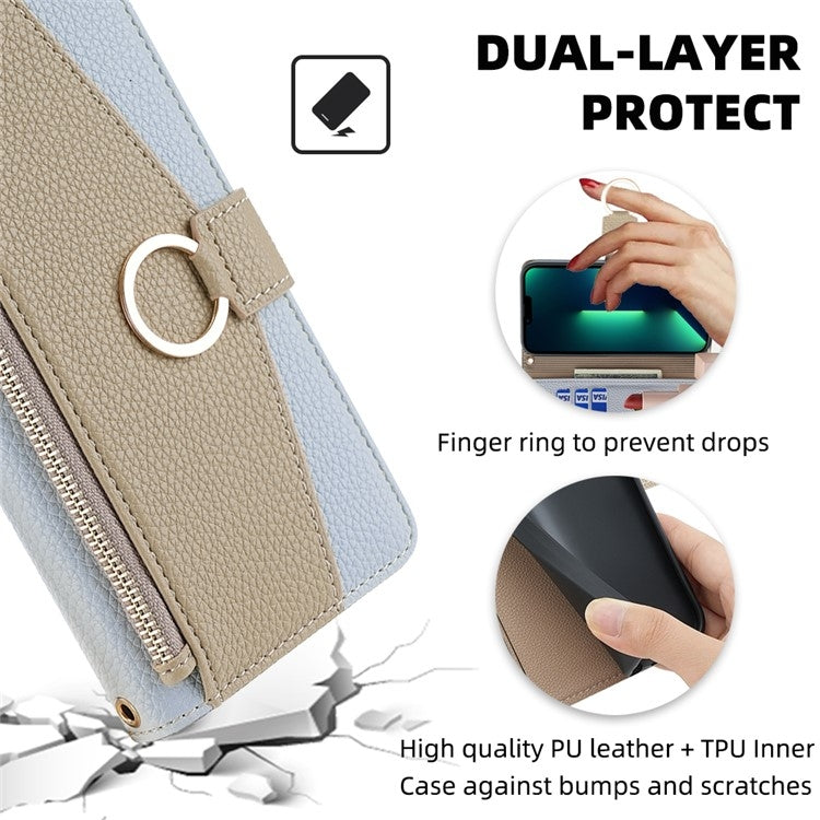 For iPhone 16 Pro Crossbody Litchi Texture Leather Phone Case(Blue) - iPhone 16 Pro Cases by buy2fix | Online Shopping UK | buy2fix