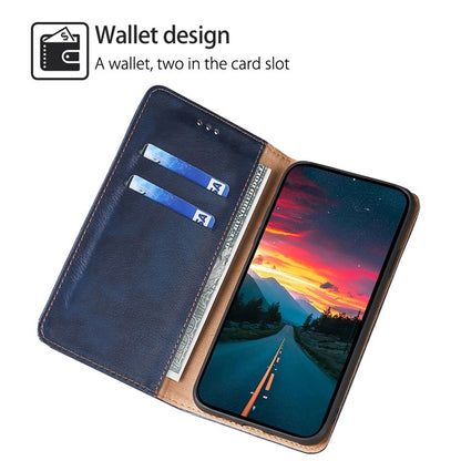 For iPhone 16 Pro Max Gloss Oil Solid Color Magnetic Leather Phone Case(Blue) - iPhone 16 Pro Max Cases by buy2fix | Online Shopping UK | buy2fix