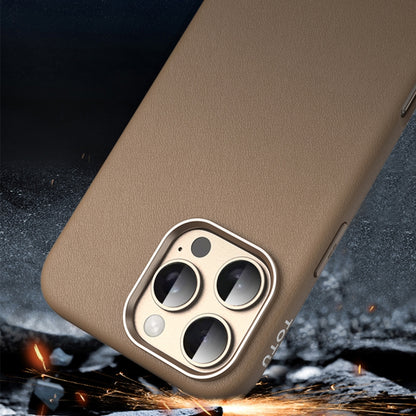 For iPhone 16 Pro TOTU PC-17 Mulsanne Series Plain Leather MagSafe Magnetic Phone Case(Gold) - iPhone 16 Pro Cases by TOTUDESIGN | Online Shopping UK | buy2fix