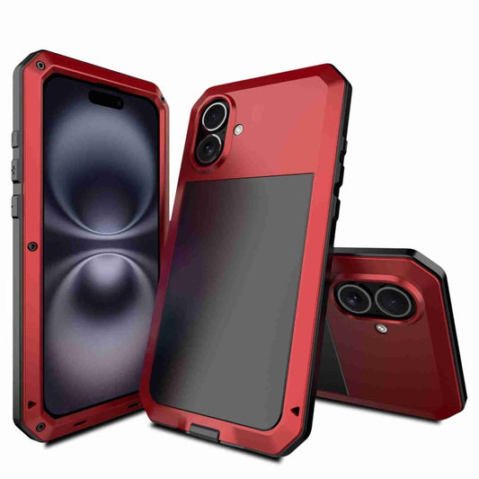 For iPhone 16 Plus RedPepper Triple-proof Metal Phone Case(Red) - iPhone 16 Plus Cases by RedPepper | Online Shopping UK | buy2fix