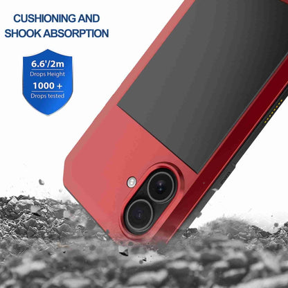 For iPhone 16 RedPepper Triple-proof Metal Phone Case(Red) - iPhone 16 Cases by RedPepper | Online Shopping UK | buy2fix