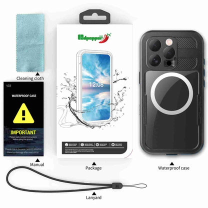 For iPhone 16 Pro RedPepper IP68 Waterproof Triple-proof MagSafe Phone Case(Black) - iPhone 16 Pro Cases by RedPepper | Online Shopping UK | buy2fix