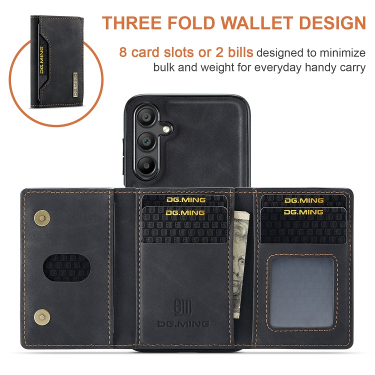 For Samsung Galaxy A16 5G DG.MING M2 Series 3-Fold Multi Card Bag + Magnetic Phone Case(Black) - Galaxy Phone Cases by DG.MING | Online Shopping UK | buy2fix