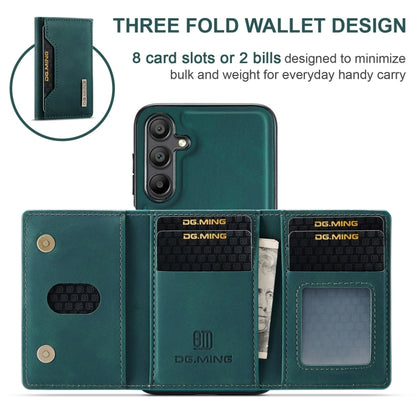 For Samsung Galaxy A16 5G DG.MING M2 Series 3-Fold Multi Card Bag + Magnetic Phone Case(Green) - Galaxy Phone Cases by DG.MING | Online Shopping UK | buy2fix