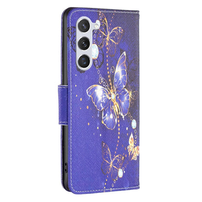 For Samsung Galaxy S25 5G Colored Drawing Pattern Leather Phone Case(Purple Butterfly) - Galaxy S25 5G Cases by buy2fix | Online Shopping UK | buy2fix