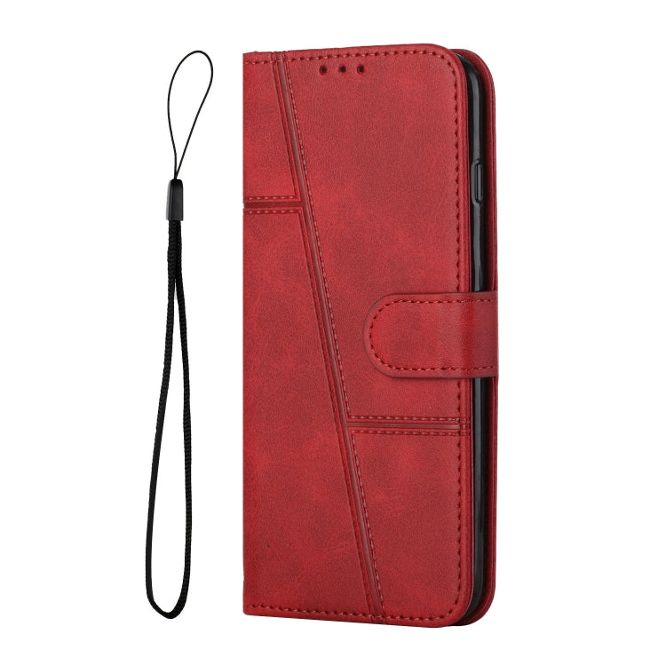 For Samsung Galaxy S25 / S24 5G Stitching Calf Texture Buckle Leather Phone Case(Red) - Galaxy S25 5G Cases by buy2fix | Online Shopping UK | buy2fix