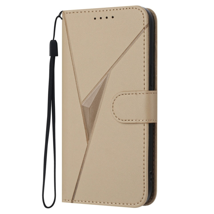 For Tecno Spark Go 2024 Triangle Pattern Buckle Clasp Leather Phone Case(Gold) - Tecno Cases by buy2fix | Online Shopping UK | buy2fix