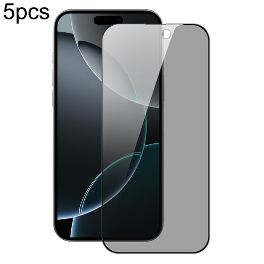 For iPhone 16 Pro 5pcs DUX DUCIS 0.33mm 9H High Aluminum Anti-spy HD Tempered Glass Film - iPhone 16 Pro Tempered Glass by DUX DUCIS | Online Shopping UK | buy2fix