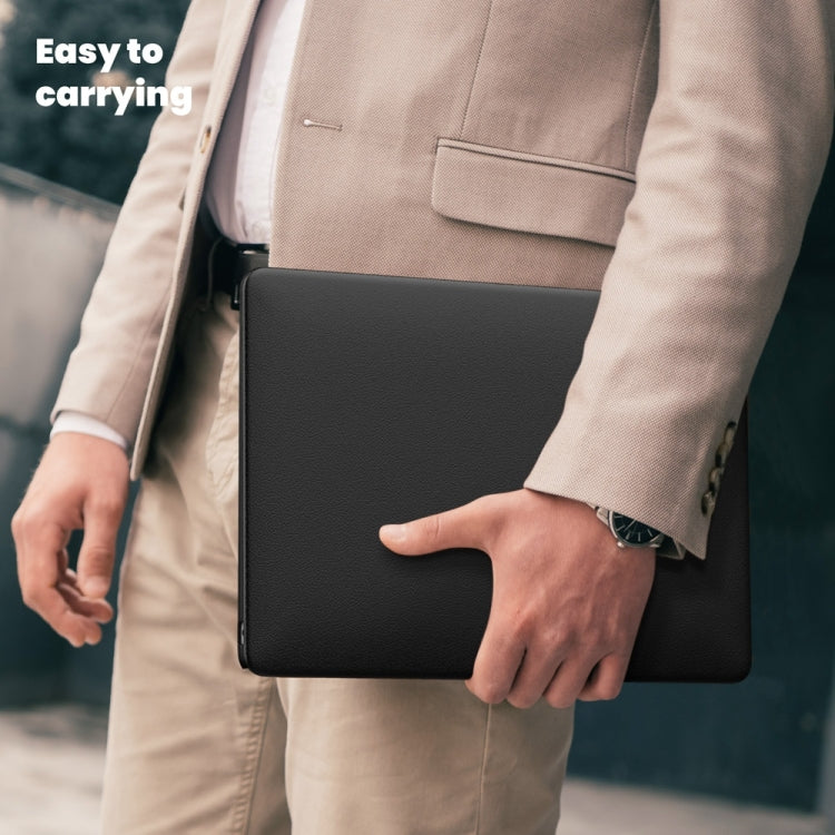 For MacBook Air 13.3 inch A2337 Business Magnetic Holder PC + PU Laptop Protective Case(Black) - MacBook Air Cases by buy2fix | Online Shopping UK | buy2fix