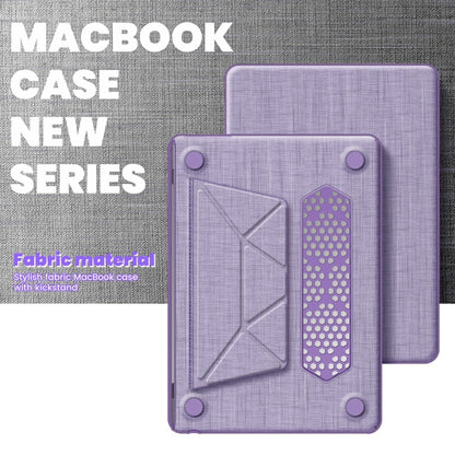 For MacBook Air 13.6 inch A3113 / A2681 Fabric Magnetic Holder Laptop Protective Case(Purple) - MacBook Air Cases by buy2fix | Online Shopping UK | buy2fix