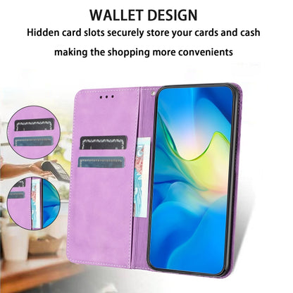 For Samsung Galaxy S25+ 5G Retro Elephant Embossed Leather Phone Case(Purple) - Galaxy S25+ 5G Cases by buy2fix | Online Shopping UK | buy2fix