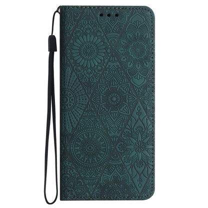 For Samsung Galaxy S25 Ultra 5G Ethnic Embossed Adsorption Leather Phone Case(Blue) - Galaxy S25 Ultra 5G Cases by buy2fix | Online Shopping UK | buy2fix