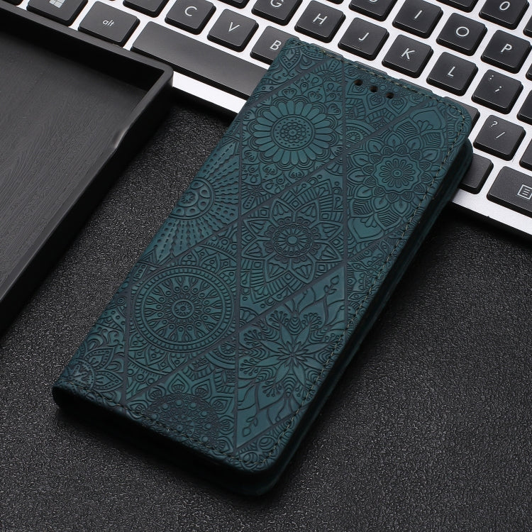 For Samsung Galaxy S25+ 5G Ethnic Embossed Adsorption Leather Phone Case(Blue) - Galaxy S25+ 5G Cases by buy2fix | Online Shopping UK | buy2fix