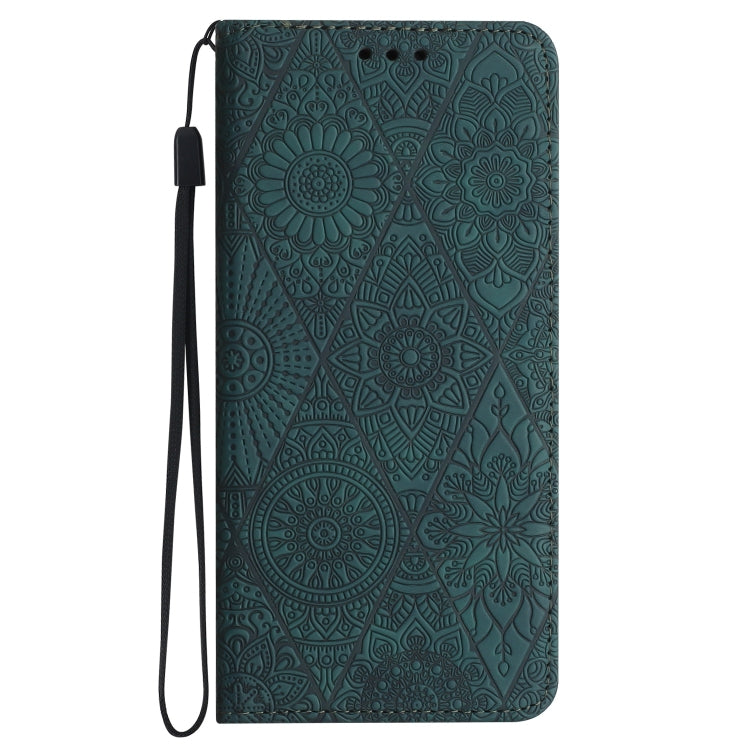 For Samsung Galaxy S25+ 5G Ethnic Embossed Adsorption Leather Phone Case(Blue) - Galaxy S25+ 5G Cases by buy2fix | Online Shopping UK | buy2fix