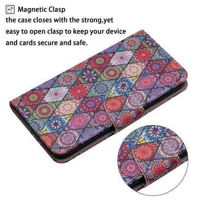 For Samsung Galaxy S25+ 5G Colored Drawing Pattern Leather Phone Case(Diamond Kaleidoscope) - Galaxy S25+ 5G Cases by buy2fix | Online Shopping UK | buy2fix