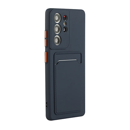 For Samsung Galaxy S25 Ultra 5G Card Slot Design Shockproof TPU Phone Case(Dark Blue) - Galaxy S25 Ultra 5G Cases by buy2fix | Online Shopping UK | buy2fix