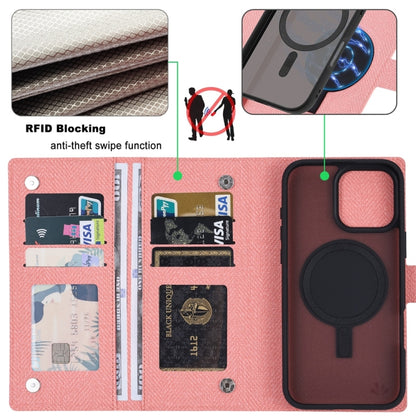 For iPhone 16 Plus ViLi GBS Series MagSafe Magnetic RFID Leather Flip Phone Case(Pink) - iPhone 16 Plus Cases by ViLi | Online Shopping UK | buy2fix