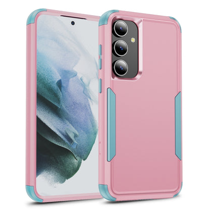 For Samsung Galaxy S25 5G TPU + PC Shockproof Protective Phone Case(Pink + Grey Green) - Galaxy S25 5G Cases by buy2fix | Online Shopping UK | buy2fix