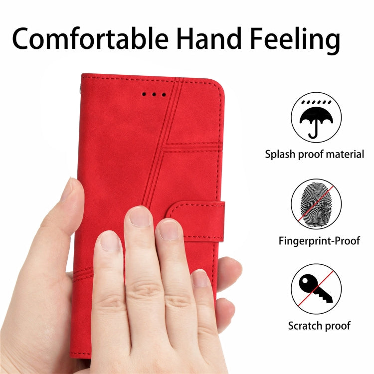 For Samsung Galaxy S25 5G Skin-feel Stitching Leather Phone Case(Red) - Galaxy S25 5G Cases by buy2fix | Online Shopping UK | buy2fix