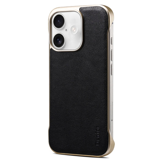 For iPhone 16 Plus Denior MagSafe Genuine Leather Calf Texture  Phone Case(Black) - iPhone 16 Plus Cases by Denior | Online Shopping UK | buy2fix