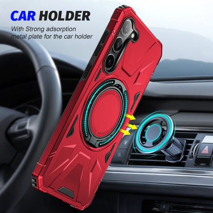 For Samsung Galaxy S25 5G MagSafe Magnetic Shockproof Phone Case with Ring Holder(Red) - Galaxy S25 5G Cases by buy2fix | Online Shopping UK | buy2fix