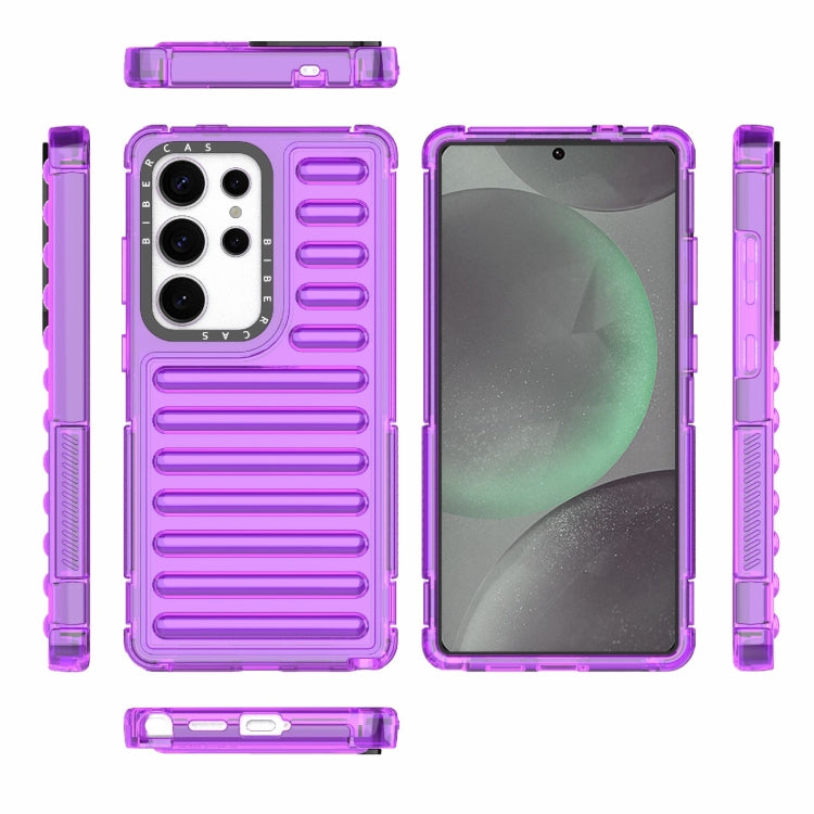 For Samsung Galaxy S25 Ultra 5G High Transparency TPU Hybrid PC Airbag Phone Case(Transparent Purple) - Galaxy S25 Ultra 5G Cases by buy2fix | Online Shopping UK | buy2fix