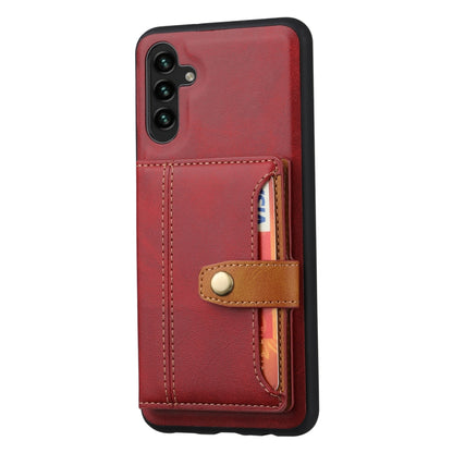 For Samsung Galaxy S25+ 5G Calfskin Card Slot TPU Hybrid PU Phone Case(Red) - Galaxy S25+ 5G Cases by buy2fix | Online Shopping UK | buy2fix