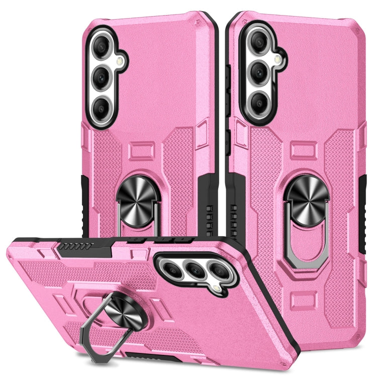 For Samsung Galaxy S25+ 5G Ring Holder Armor Hybrid Phone Case(Pink) - Galaxy S25+ 5G Cases by buy2fix | Online Shopping UK | buy2fix