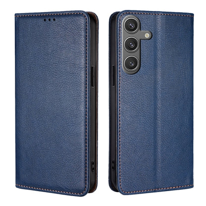 For Samsung Galaxy S25 5G Gloss Oil Solid Color Magnetic Leather Phone Case(Blue) - Galaxy S25 5G Cases by buy2fix | Online Shopping UK | buy2fix