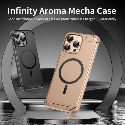 For iPhone 16 R-JUST RJ63 Frameless Aroma Mecha MagSafe Phone Case(Titanium) - iPhone 16 Cases by R-JUST | Online Shopping UK | buy2fix