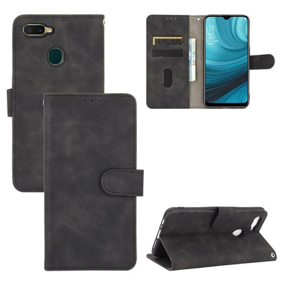 For OPPO A7(AX7) / A5s / AX5s / A12 Solid Color Skin Feel Magnetic Buckle Horizontal Flip Calf Texture PU Leather Case with Holder & Card Slots & Wallet(Black) - OPPO Cases by buy2fix | Online Shopping UK | buy2fix